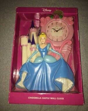 Disney Princess Cinderella Clock Wall Vintage Castle Believe In Your Dreams